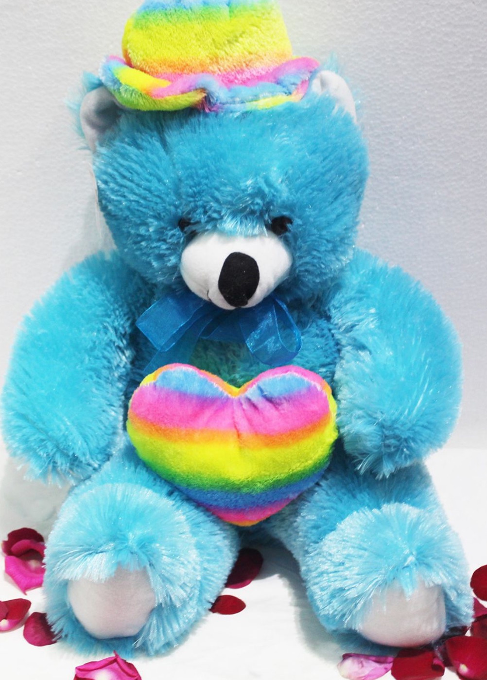 teddy bear in blue colour